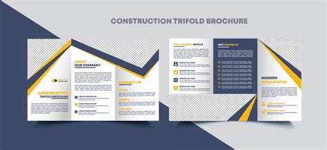 Construction Trifold Brochure Template Design Construction Business