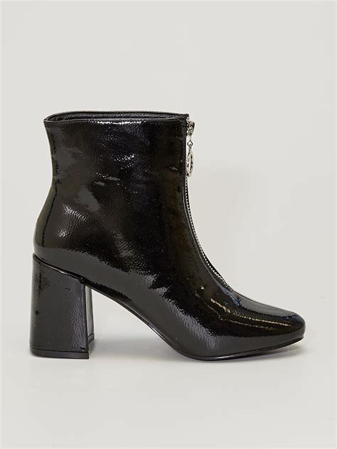 Boots Vernies Zipp Es Talons Noir Verni Kiabi