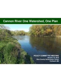 Cannon River One Watershed One Plan Cannon River One Watershed One