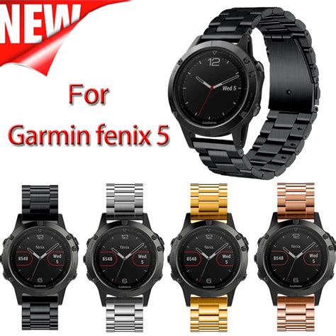 Mm Width Classic Stainless Steel Metal Strap For Garmin Fenix Band