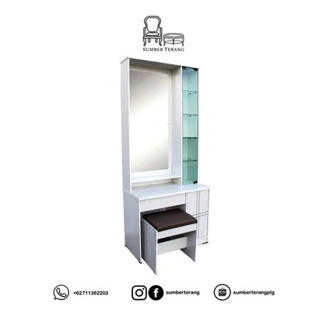 Jual Meja Rias Minimalis Putih Glossy Meja Rias Lampu Dressing Table Ls