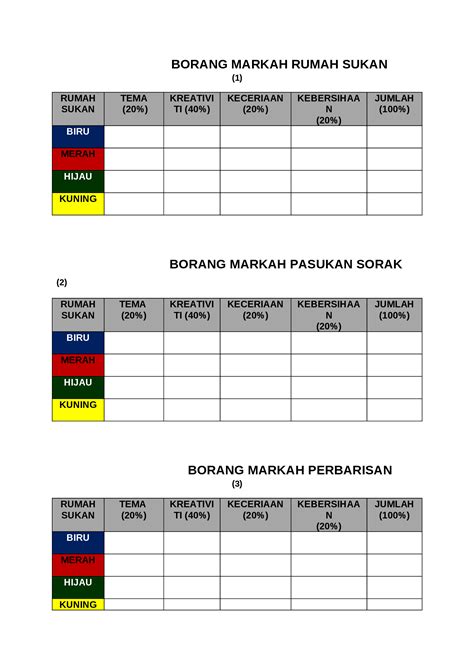 Docx Borang Markah Rumah Sukan Dokumentips