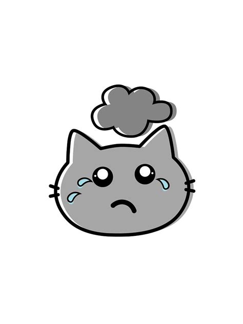 Kawaii Sad Cat Drawing Time To Start Making A Few Triangles