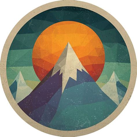 Abstract Mountain Landscape Of The Triangles With The Sun Vector