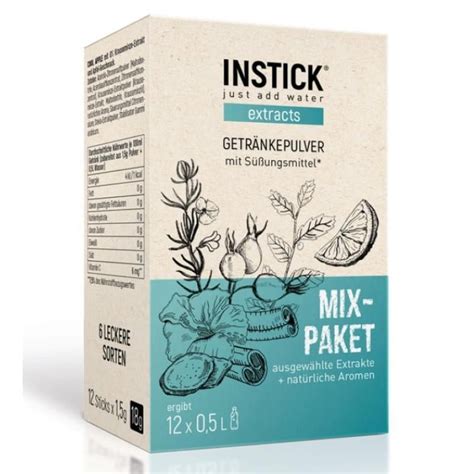 Instick Extracts Mix Paket Zuckerfreies Instant Getr Nk Sticks