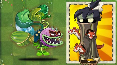 PvZ 2 Challenge 50 Plants Max Level Vs 45 Weasel Hoarder Zombie Level