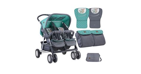 Kolica Za Blizance Sa Opremom Lorelli Twin Green Grey Friends