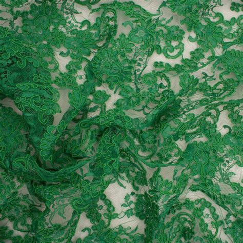 Emerald Green Heavy Corded Cotton Lace Cotton Lace Emerald Green Green