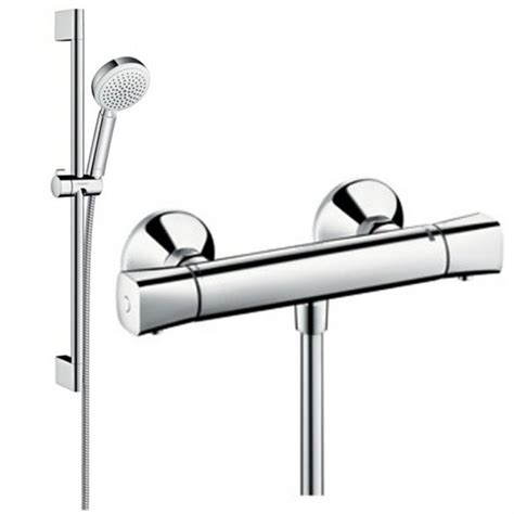 Hansgrohe Crometta 100 Vario 650mm Chrome White Combi Set And Hand Shower