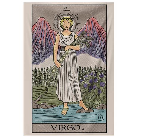 Virgo The Maiden Zodiac Tarot Astrology Tapestry Nirvana Threads