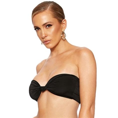 Naked Wardrobe Black Knot Bandeau Bikini Top Sm Gem