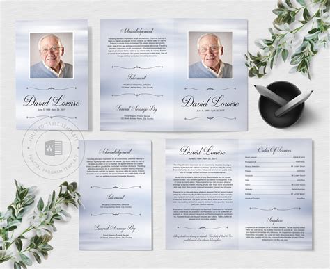 Funeral Program Template For Men Artofit