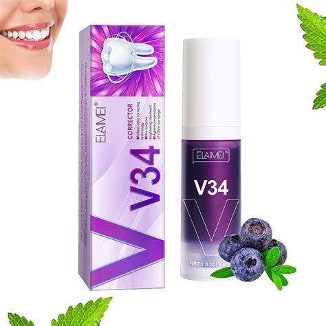 V34 Whitening Toothpaste Purple Toothpaste For Teeth Whitening Teeth