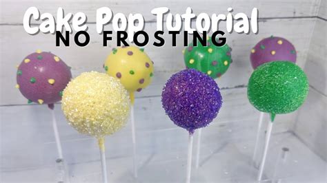 How To Make Perfect Cake Pops At Home No Frosting Needed Mardi Gras Cake Pops Youtube