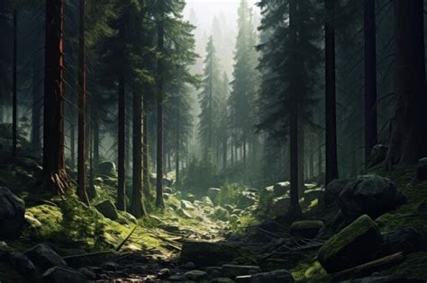 Premium Ai Image Exploring The Enchanting Forest In A Breathtaking