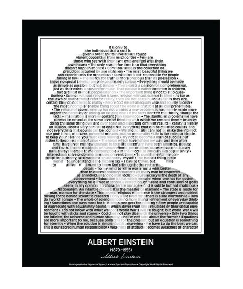 Albert Einstein Quotes Print Poster Albert Einstein Portrait Made