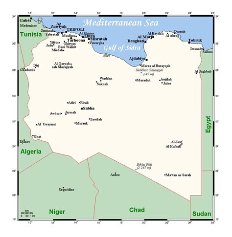 Detailed map of Libya with cities | Libya | Africa | Mapsland | Maps of ...