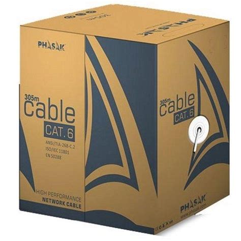 Bobina De Cabo RJ45 UTP Phasak PHR 6302 Cat 6 305m Cinza