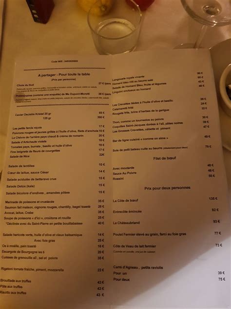 Menu At La Petite Maison Restaurant Nice
