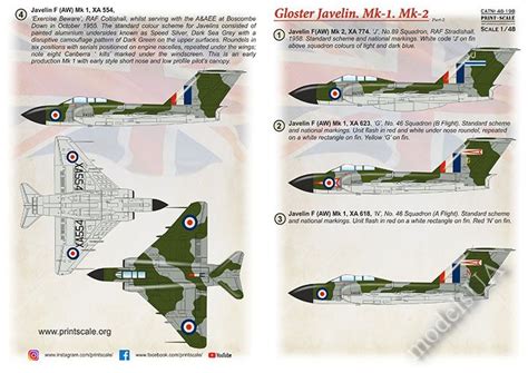 ModelsUA DECALS 1 48 Gloster Javelin Mk 1 Mk 2 Part 2 1 48 PRINT