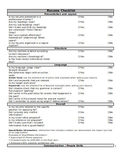 4 Resume Screening Checklist Templates In Doc Pdf