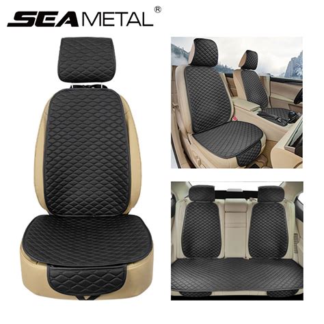 PVC Leather Car Seat Cover Anti Slip Seat Cushion Easy To Clean Split