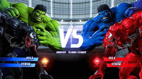 Green Hulk Black Venom Vs Blue Hulk Red Venom Hardest Ai Marvel Vs