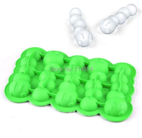 128PCS Novelty Silicone Ice Cube Trays Mold Caterpillar Worm Shape Ice ...