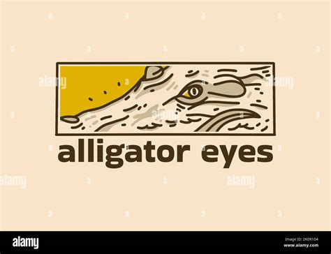 Vintage art illustration design of the alligator face Stock Vector ...