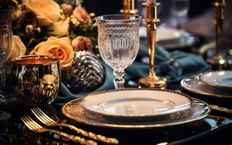 Premium Ai Image Luxury Tableware Beautiful Table Setting In Restaurant