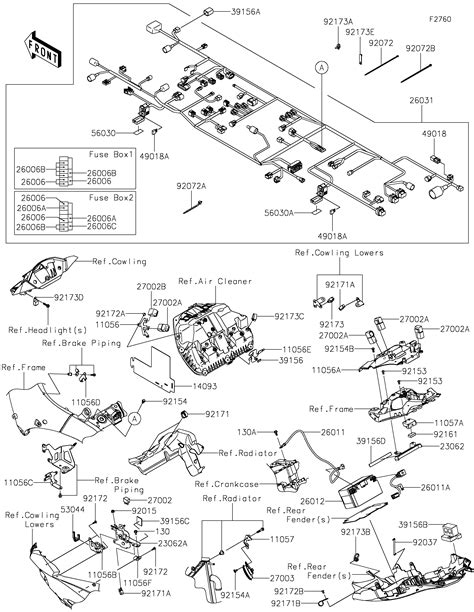 CHASSIS EQUIPMENT ELECTRIQUE POUR NINJA ZX 10R ZX1002EKFA VERT 2019