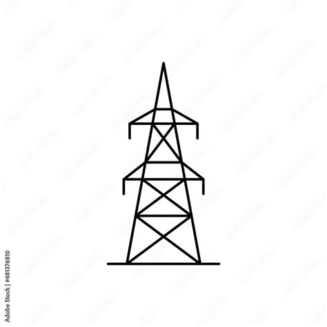 Electricity Transmission Line Overhead Powerline Icon High Voltage