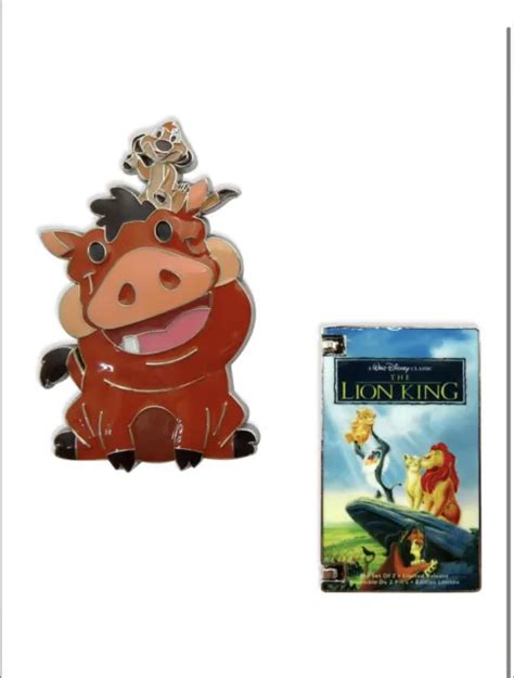 ENSEMBLE D ÉPINGLES VHS Disney Timon et Pumbaa Le Roi Lion Sortie