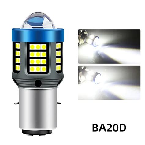 1pc H4 Ba20d H6 Led Motorcycle Headlight Csp Dual Color White Yellow Hi Lo Beam Lens Fog Lamp