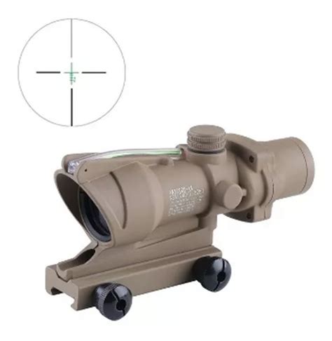 Red Dot Airsoft Acog X Fibra Ptica Verde Trijicon Tam Frete Gr Tis