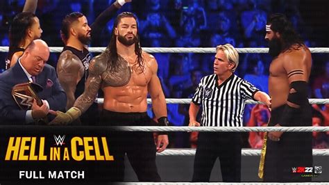 FULL MATCH Roman Reigns Usos Vs Veer Mahan WWE Hell In A Cell