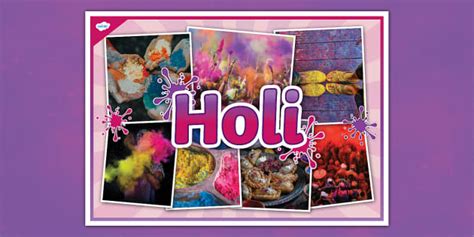 Holi Photo Display Poster Hecho Por Educadores Twinkl