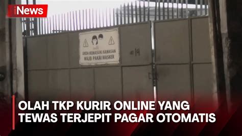 Petugas Lakukan Olah TKP Kurir Online Tewas Terjepit Pagar Otomatis Di