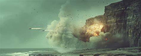 Spectacular Coastal Cliff Explosion As Missile Strikes Capturing The