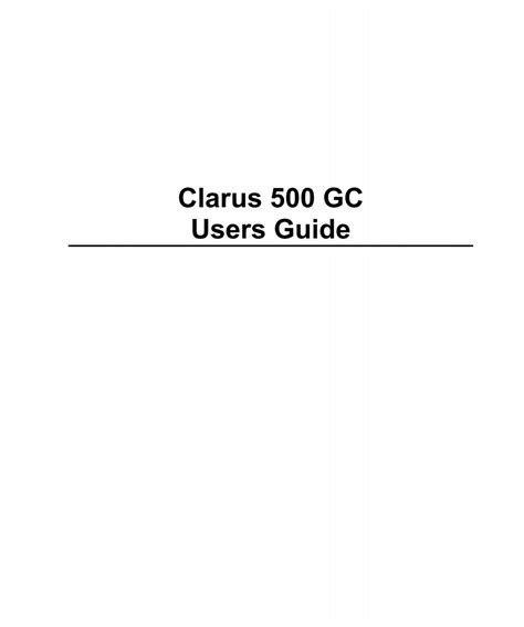 Clarus 500 Gc Users Guide Perkinelmer