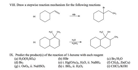 Oneclass Viii Draw A Stepwise Reaction Mechanism For The Following