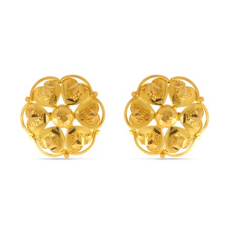 Floral Hoard of Hearts Gold Studs - ₹52078, Buy Floral Hoard of Hearts