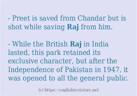 Raj Sentence Examples Englishteststore Blog