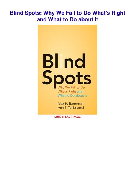 PPT PDF Blind Spots Why We Fail To Do What S Right And What To Do