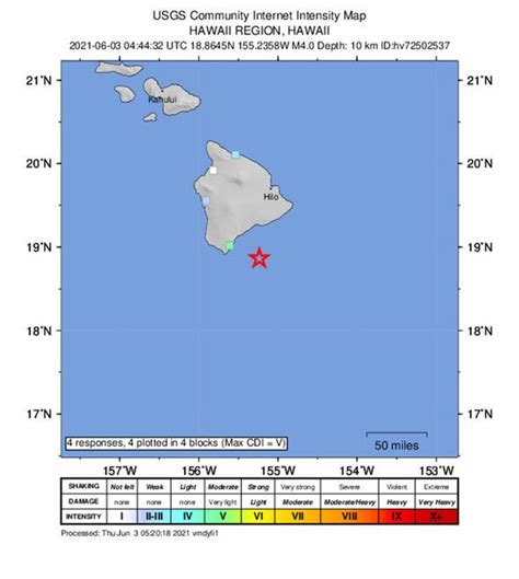 Earthquake in Hawaii today: Magnitude 4 tremor hits south of south of ...