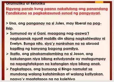 Ipaliwanag Kung Paano Nakatutulong Ang Panandang Diskurso Sa