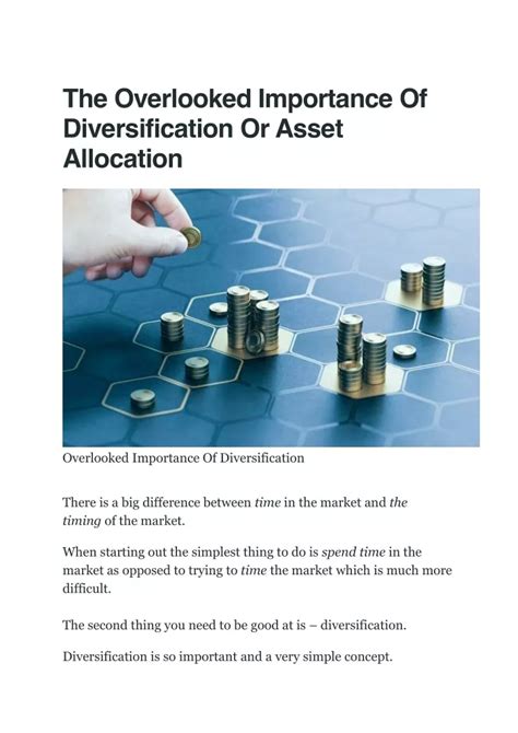 Ppt The Overlooked Importance Of Diversification Or Asset Allocation Powerpoint Presentation