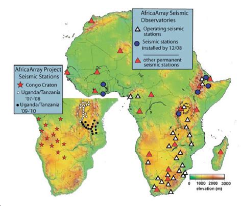 Right Map Showing The Location Of Permanent Africaarray Seismic