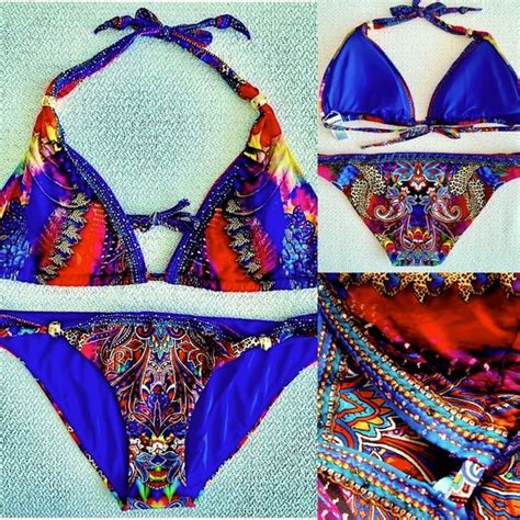 Camilla Swim Nwt Camilla Franks Crystal Beads Bikini Ball Psychedelica Piece Swarovski