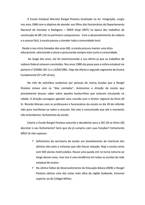 Carta Aberta Sociedade Conquistense Pdf